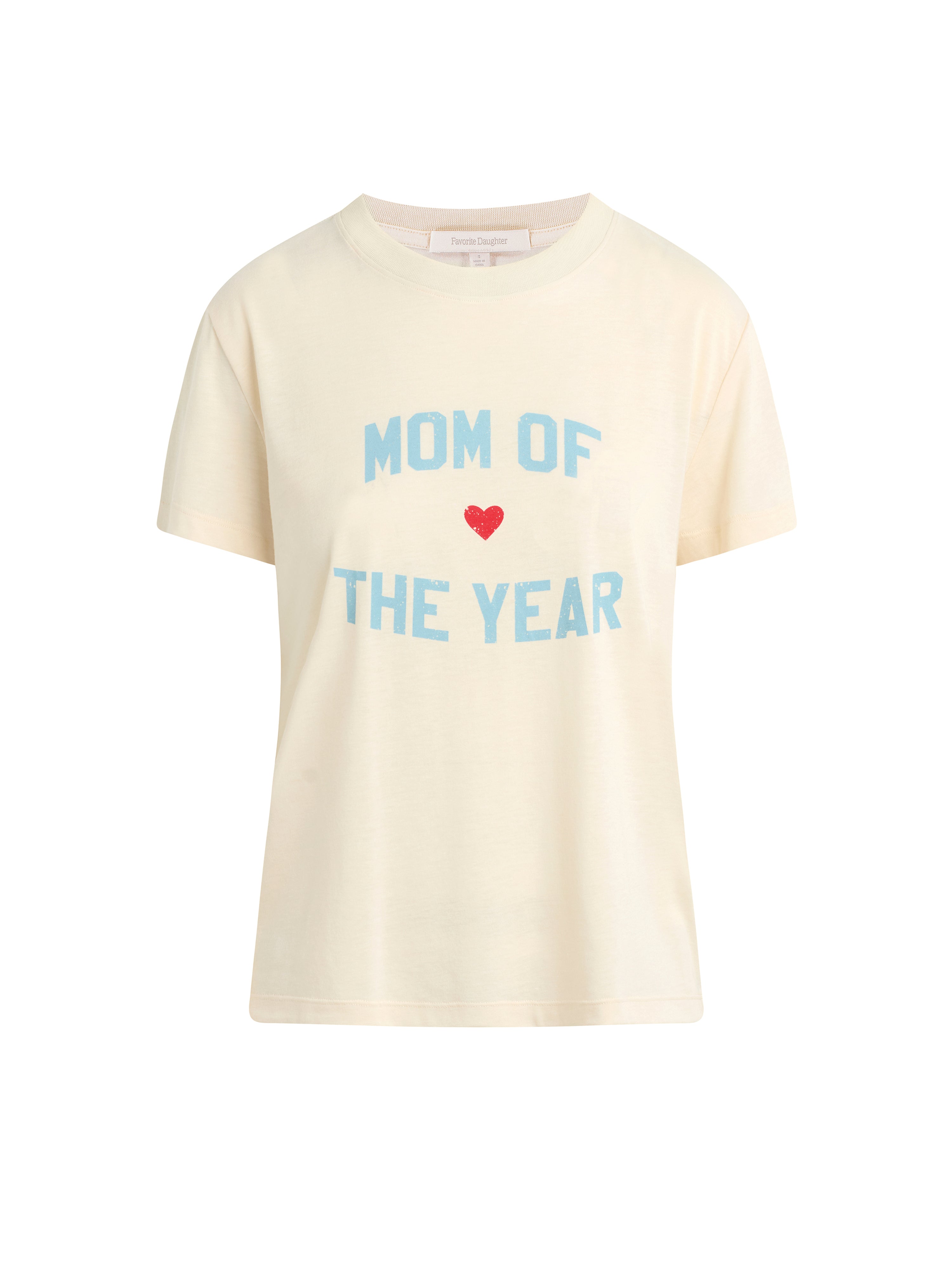 Mom Of The Year Tee -  Gardenia/Baby Blue